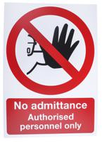 863-508 Vinyl No Access/Entry Prohibition Sign, No Admittance-Sign, English