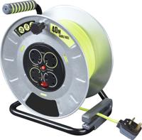 889-2501 RS PRO 40m 4 Socket Type G - British Cable Reel Open Reel, 240 V