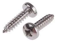 522-1505 RS PRO Plain Stainless Steel Pan Head Self Tapping Screw, N°10 x 3/4in Long 19mm Long
