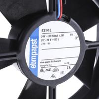 4314l ebm-papst 4300 Series Axial Fan, 24 V dc, DC Operation, 95m³/h, 1.2W, 50mA Max, IP20, 119 x 119 x 32mm