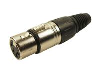 208-0611 RS PRO Cable Mount XLR Connector, Female, 4 Way, Silver Plating