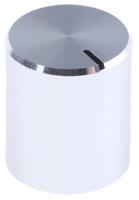 499-977 RS PRO 14mm Silver Potentiometer Knob for 6.4mm Shaft Splined