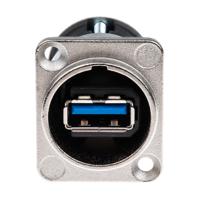 nausb3 Neutrik USB 3.0 Feedthrough Gender Changer for use with USB 3.0 Connectors