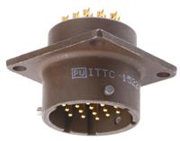 kpt02e14-19p ITT Cannon, KPT, Copper Alloy 19 Way Box Mount MIL Spec Circular Connector Receptacle, Pin Contacts,Shell Size 14,