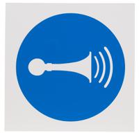 857-8665 RS PRO Plastic Mandatory Sound Horn Sign With Pictogram Only Text