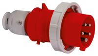 21241 Bals IP67 Red Cable Mount 3P + N + E Industrial Power Plug, Rated At 32A, 415 V