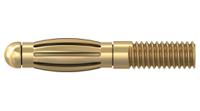 225117 Staubli Gold Plug Banana Plug, 2mm Connector, Solder Termination, 32A, 1kV, Nickel Plating