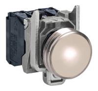 xb4bvm1ex Schneider Electric, XB4 White Pilot Light Complete, 22mm Cutout, IP54, Round, 240V