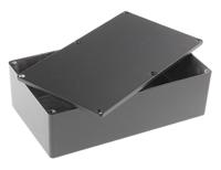 1590r1bk Hammond 1590 Series Black Die Cast Aluminium Enclosure, IP54, Black Lid, 192 x 112 x 61mm