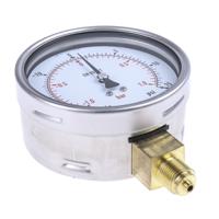 192-6298 RS PRO G 3/8 Analogue Pressure Gauge 1bar Bottom Entry 100mm Outside Diameter, With RS Calibration
