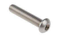 304-4738 RS PRO Stainless Steel Hex Socket Button Screw, ISO 7380, M6 x 30mm
