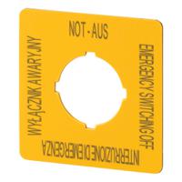 167642-m22-xyk15 Label for Use with M22 Pushbuttons, Emergency Stop, Emergency Stop