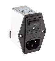 fn284-6-06 Schaffner 6A, 250 V ac Male Panel Mount IEC Filter 2 Pole FN284-6-06, Faston 2 Fuse