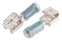 9-160463-5 TE Connectivity PIDG FASTON .250 Blue Insulated Female Spade Connector, Piggyback Terminal, 6.35 x 0.81mm Tab Size,