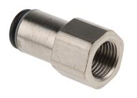 3114-06-10 Legris LF3000 Series Straight Threaded Adaptor, G 1/8 Female to Push In 6 mm, Threaded-to-Tube Connection Style