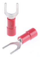 613-9491 RS PRO Insulated Crimp Spade Connector, 0.5mm² to 1.5mm², 22AWG to 16AWG, M5 Stud Size Vinyl, Red