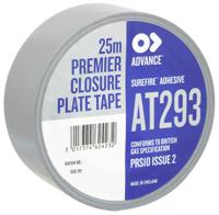 at293 Advance Tapes Closure Plate Tape AT293 Cloth Tape, 25m x 50mm, Silver, Gloss Finish