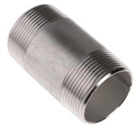 499-3287 RS PRO Stainless Steel Pipe Fitting, Straight Circular Barrel Nipple, Male R 1-1/2in x Male R 1-1/2in