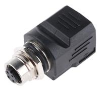 8901620000 Weidmuller Single-Port M12 Socket/RJ45 Socket Adapter, Cat5, Shielded