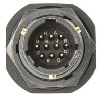 62gb-57a12-10pn Amphenol Limited, 62GB 10 Way Panel Mount MIL Spec Circular Connector Receptacle, Pin Contacts,Shell Size 12, Bayonet