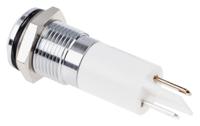 848-4535 RS PRO White Panel Mount Indicator, 110V ac, 14mm Mounting Hole Size, Faston, Solder Lug Termination, IP67