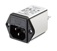 fn9260-4-06 Schaffner 4A, 250 V ac Male Panel Mount IEC Inlet Filter FN9260-4-06, Faston 2 Fuse