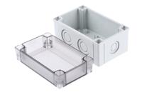 pcm-10075-t-enclosure Fibox Grey Polycarbonate Enclosure, IP66, IP67, Clear Lid, 130 x 80 x 75mm