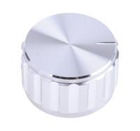 498-867 RS PRO 25mm Silver Potentiometer Knob for 6.4mm Shaft Splined