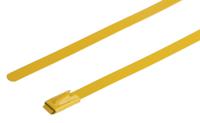 743-6257 RS PRO Cable Tie, Roller Ball, 360mm x 4.6 mm, Yellow Polyester Coated Stainless Steel, Pk-100