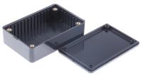 1591mbk Hammond 1591 Series Black Flame Retardant ABS Enclosure, IP54, Black Lid, 85 x 56 x 25mm