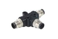 pxppvc08tsff04afbbfb Bulgin Tee Female Pole M8 Socket to 4 Pole M8 Socket Adapter