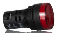 271-7488 RS PRO, Panel Mount Red LED Pilot Light, 22mm Cutout, IP65, Round, 110V ac/dc