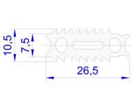 837-2132 RS PRO Black EPDM  Edging Strip, 20m