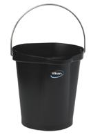 56869 12L Plastic Black Bucket With Handle