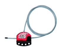 sfes806b Penta Black, Red 4-Lock Braided Steel Cable with Vinyl Coating, Composite Body Adjustable Cable Lockout, 4mm Shackle,