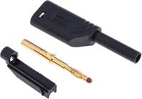 975090700 Hirschmann Test & Measurement Black Male Banana Plug, 2mm Connector, Solder Termination, 10A, 1000V ac/dc, Gold Plating