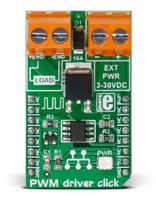 mikroe-2272 MikroElektronika PWM Driver Click Motor Controller for DMP3010LK3, Si8711CC for DC Motor Speed Control