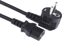 123-0958 RS PRO Straight IEC C13 Socket to Right Angle CEE 7/7 Plug Power Cord, 2m