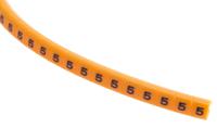 812-1265 RS PRO Snap On Cable Markers, Black on Orange, Pre-printed "5", 3 → 3.4mm Cable