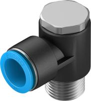 qslv-12-16 Festo QS Series Elbow Threaded Adaptor, R 1/2 Male to Push In 16 mm, Threaded-to-Tube Connection Style, 153096