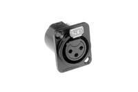 ac3fdzb Amphenol Industrial Chassis Mount XLR Connector, Female, IP40, 133 V, 3 Way, Silver Plating