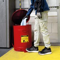 jcn09700rd Justrite Safety Cans 80L Red Pedal Steel Flammable Waste Can