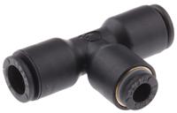 3104-06-04 Legris LF3000 Series Tee Tube-to-Tube Adaptor Push In 4 mm, Push In 6 mm to Push In 6 mm, Tube-to-Tube Connection Style