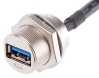 122-3034 RS PRO USB 3.0, Female USB A to Male USB A