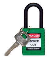 813597 Brady LOTO-6 Key Weatherproof Nylon Padlock, 6.35mm Shackle, 38.10mm Body
