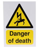 763-1617 RS PRO Self-Adhesive General Hazard Hazard Warning Sign (English)