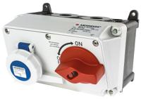 7621rs MENNEKES Right Angle Switchable IP67 Industrial Interlock Socket 2P+E, Earthing Position 6h, 16A, 230 V