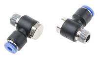 916-0849 RS PRO Elbow Threaded Adaptor, R 1/8 Male to Push In 4 mm, Threaded-to-Tube Connection Style