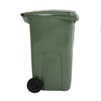 424-9338 RS PRO 240L Green Flip Plastic Wheelie Bin Waste Bin