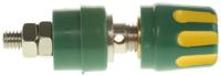 930103188 Hirschmann Test & Measurement 35A, Green/Yellow 27 mm Test Terminal With Brass Contacts and Nickel Plated - 8mm Hole
